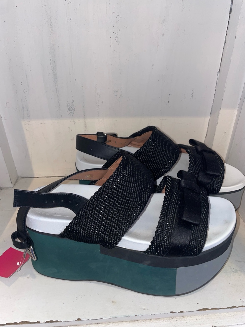 Marni  Black Platform Slingback Sandals